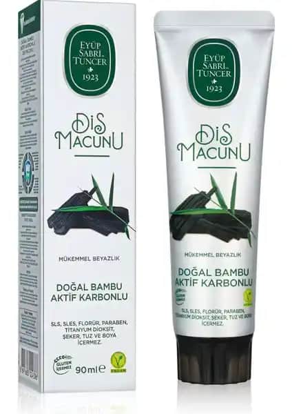 Eyüp Sabri Tuncer Doğal Bambu Aktif Karbonlu Diş Macunu 90ml - Beyazlatıcı ve Ferahlatıcı Özellikleriyle Günlük Kullanım