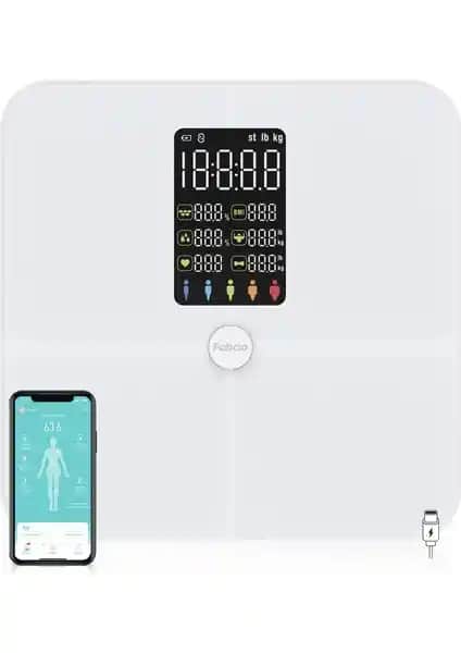 Fabcio Fitsmart Plus Bluetooth Akıllı Tartı ile Güvenilir Vücut Analizi ve Takip