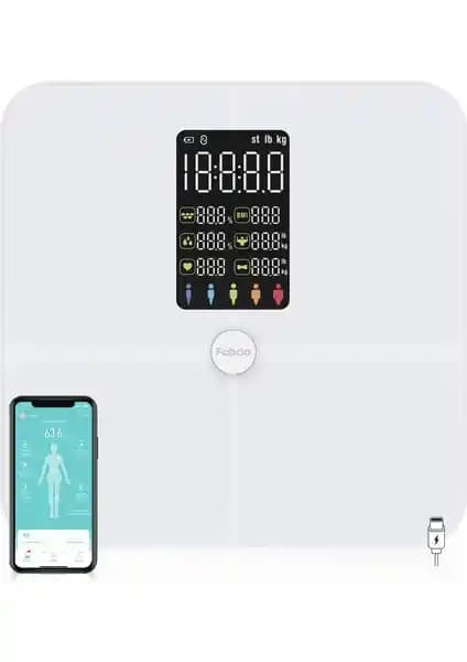 Fabcio Fitsmart Plus Bluetooth Akıllı Tartı ile Güvenilir Vücut Analizi ve Takip