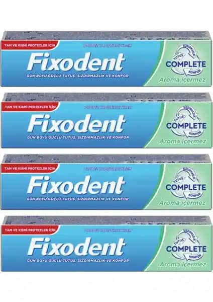 Fixodent Complete Aromasız Diş Protez Yapıştırıcı 47G X4 Seti Güvenilir ve Konforlu Kullanım