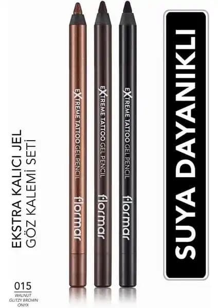 Flormar Extreme Tattoo 3'lü Jel Göz Kalemi Seti: Kalıcı ve Parlak Makyaj İçin Ideal Tercih