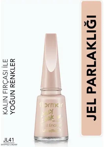 Flormar Jelly Look Parlak Oje Açık Nude JL41 Uzun Süre Dayanıklı ve Yoğun Pigmentli