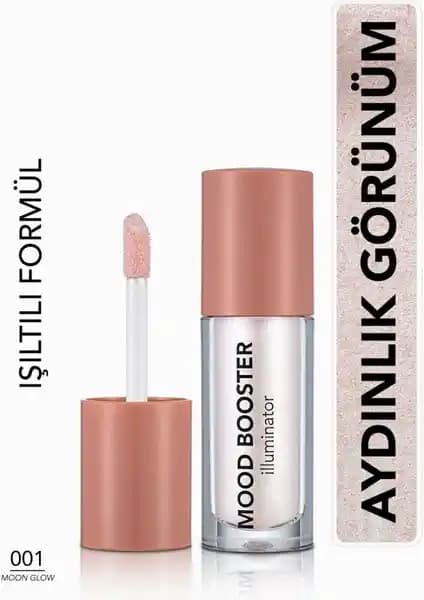 Flormar Mood Booster Likit Highlighter 001 Moon Glow doğal ve hafif yapısıyla günlük kullanım için ideal