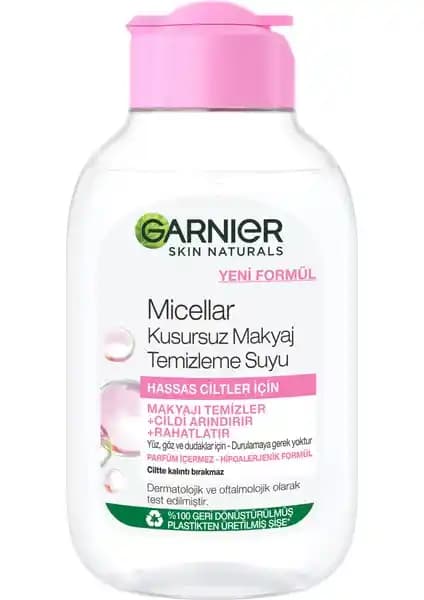 Garnier Micellar Kusursuz Makyaj Temizleme Suyu 100ML Hassas Ciltler İçin Etkili Çözüm