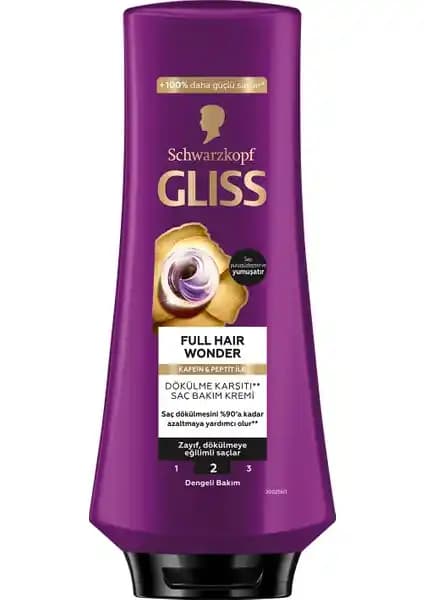 Gliss Full Hair Wonder Dökülme Karşıtı Saç Bakım Kremi ile Güçlü ve Sağlıklı Saçlar