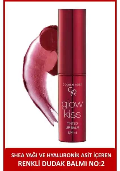Golden Rose Glow Kiss Renkli Dudak Balsamı No: 02 Çilek – Nemlendirici ve Doğal Parlaklık Sağlar