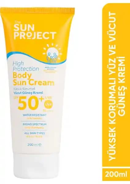 Görkito The Sun Project Yüksek Koruma Sağlayan Aile Güneş Kremi 50+ SPF ve Doğal İçeriklerle
