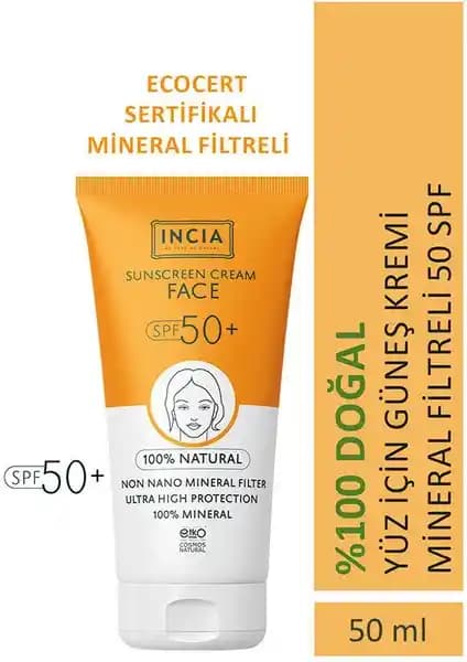 INCIA %100 Doğal Yüz Güneş Kremi: Yüksek Koruma ve Doğallık Sunan Günlük Kullanım Ürünü