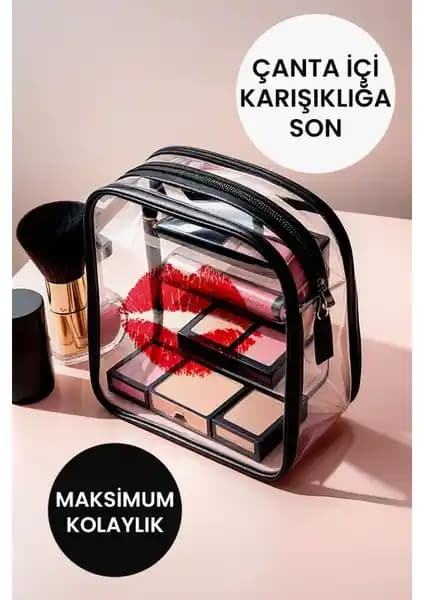 Kayoubi Profesyonel Şeffaf Kan Seyahat ve Kozmetik Çantası Modern Tasarım ve Dayanıklılık