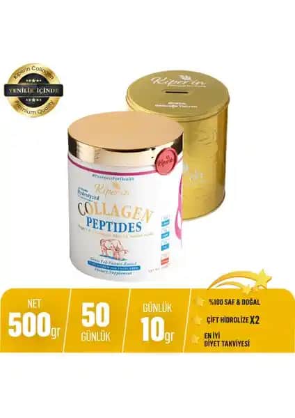 Kiperin %100 Saf Doğal Çift Hidrolize Edilmiş Kolajen Takviyesi 50 Günlük Kullanım İçin