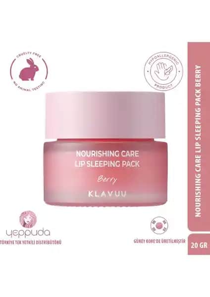 Klavuu Nourishing Care Lip Sleeping Pack Berry: Yoğun Gece Dudak Bakımı ve Nemlendirme