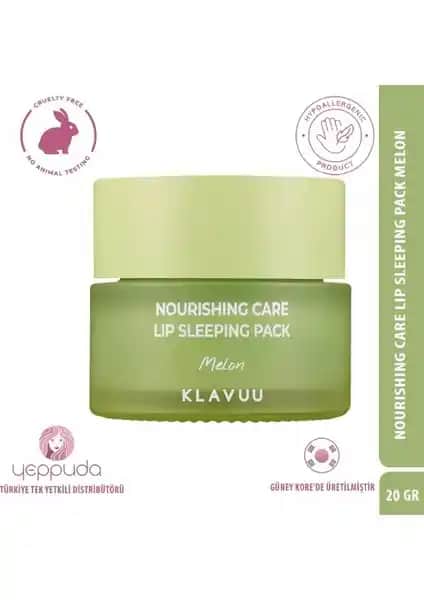 Klavuu Nourishing Care Lip Sleeping Pack Melon ile Dudaklarınızda Yoğun Nem ve Bakım