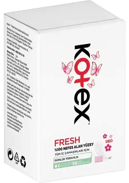 Kotex İnce Çanta Paketleri 56'lı Parfümlü Kadın Günlük Hijyen Pedleri