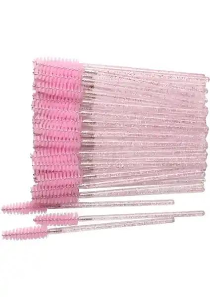 Kozmetiklab 50 Adet Kaş ve Kirpik Tarama Fırçası Seti Profesyonel ve Ev Kullanımı İçin