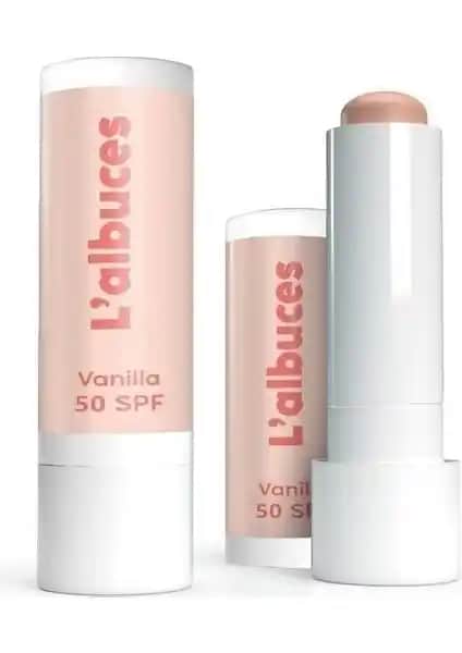 L'albuces Vanilla 50 SPF Dudak Nemlendiricisi Günlük Koruma ve Yoğun Nemlendirme