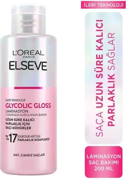 L'Oréal Paris Elseve Glycolic Gloss Parlaklığı Saç Laminasyonu ile Işıltılı ve Sağlıklı Saçlar