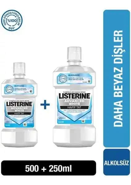 Listerine Advanced White Hafif Tat Alkolsüz Ağız Bakım Suyu İncelemesi ve Kullanıcı Yorumları