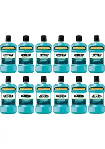 Listerine Cool Mint 1000 ml x 12 - Ferahlatıcı ve Etkili Ağız Bakımı Ürünü