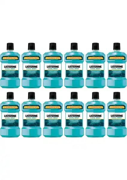 Listerine Cool Mint 1000 ml x 12 - Ferahlatıcı ve Etkili Ağız Bakımı Ürünü