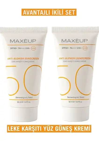 Maxeup 2'li Su Bazlı Güneş Koruyucu ve Leke Karşıtı Nemlendirici SPF50+
