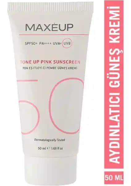 Maxeup Ton Eşitleyici Yüz Güneş Kremi SPF50+ ile cilt koruma ve doğal ışıltı sağlama