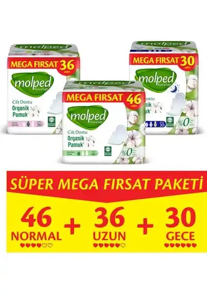 Molped Pure & Soft Mega Karma Paket: Doğal İçerikli Güvenilir Hijyenik Ped