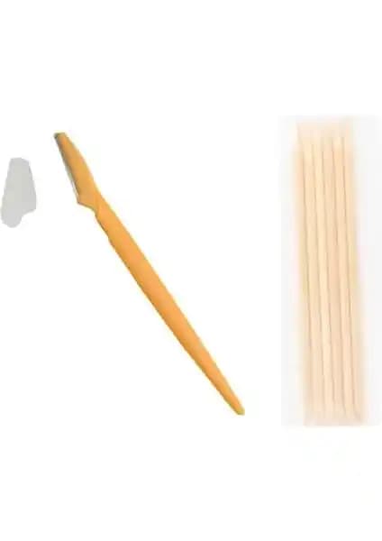 Nano Absolute Kaş Usturası ve 5'li Ahşap Et Itici Krong ile Profesyonel Kaş Bakımı