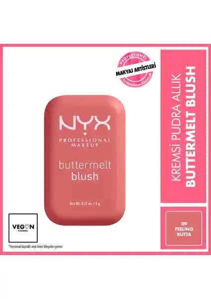 NYX Buttermelt Allık: Yüksek Pigmentasyon ve Uzun Süre Kalıcılık Sağlayan Doğal Krem Allık