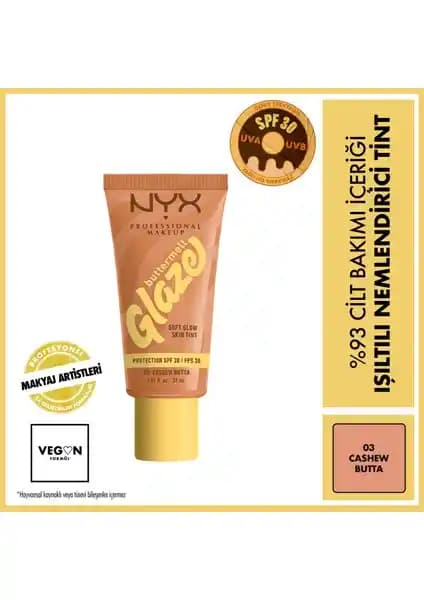 NYX Buttermelt Glaze Nemlendirici ve Işıltı Veren Doğal Makyaj Ürünü İncelemesi