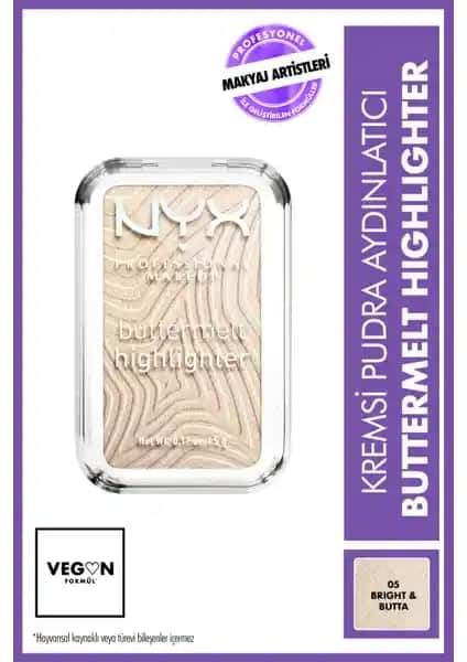 NYX Buttermelt Highlighter Kremsi Pudra 12 Saat Kalıcılık ve Doğal Parlaklık Sağlar