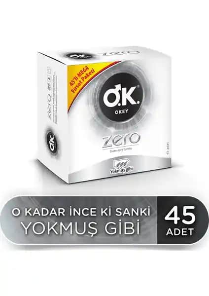 Okey Zero 45'li İnce Prezervatif Paketi Güvenli ve Doğal Deneyim Sunar