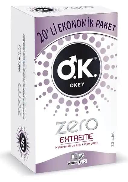 Okey Zero Extreme 20'li Prezervatif: Kabartmalı ve Ultra İnce Tasarımıyla Max Duyum