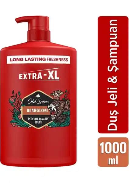 Old Spice Bearglove Erkek Duş Jeli ve Şampuan 1000 ml ile Günlük Temizlik ve Ferahlık