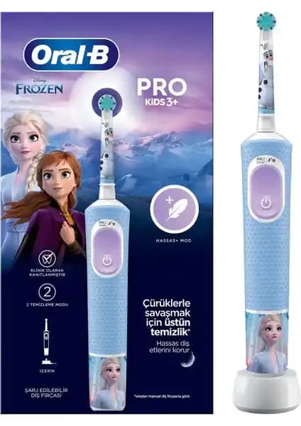 Oral-B Frozen D100 Çocuk Şarjlı Elektrikli Diş Fırçası Yenilikçi ve Eğlenceli Tasarım