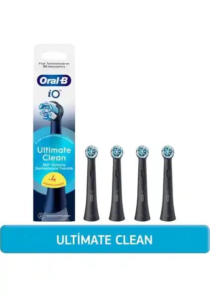 Oral-B iO Ultimate Clean Siyah Diş Fırçası Yedek Başlıkları Günlük Temizlik ve Hijyen İçin Uygun