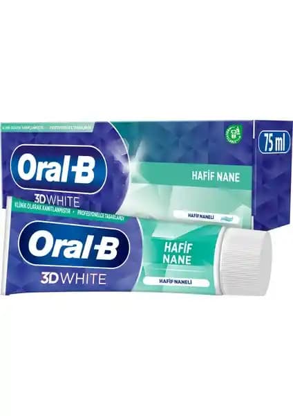 Oral-B Pro 3D White Hafif Nane Diş Macunu ile parlak ve sağlıklı gülüşler sağlama
