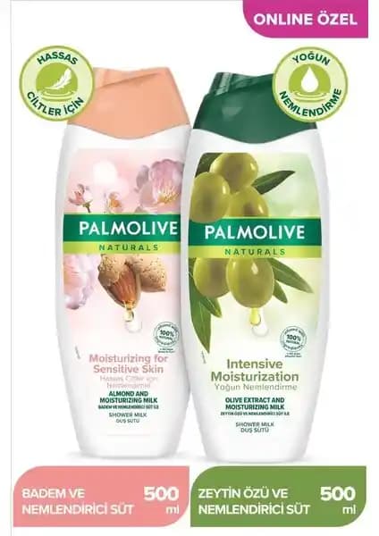 Palmolive Naturals Hassas Ciltler İçin Badem ve Zeytin Özlü Duş Jeli - Doğal ve Yoğun Nemlendirme