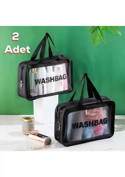Porsima 3142 Şeffaf Seyahat ve Makyaj Çantası Fonksiyonellik ve Şıklık Bir Arada