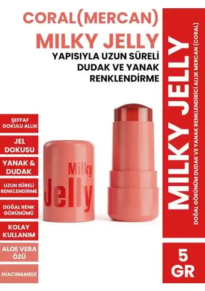 Procsin Milky Jelly Doğal Görünüm Dudak ve Yanak Allık Mercan Renk 5g
