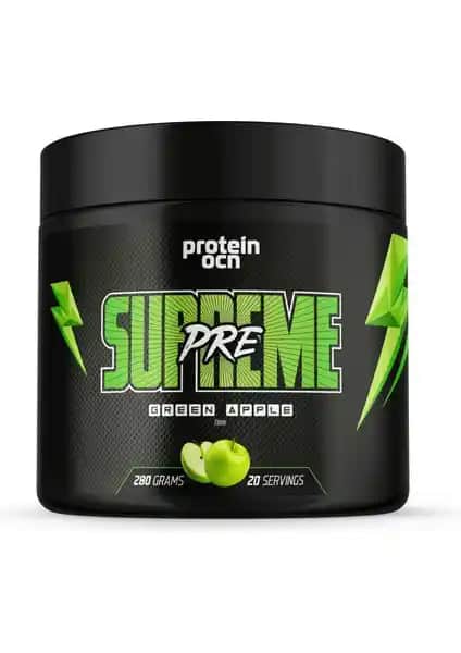 Proteinocean PRE-WORKOUT SUPREME Yeşil Elma: Enerji ve Odak Artırıcı Antrenman Destek Ürünü