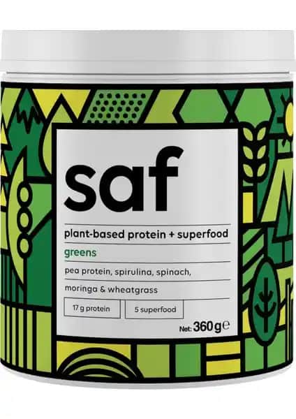 Saf Nutrition Greens Mix Çilek Unisex Protein Tozları Sağlıklı Yaşam ve Enerji Desteği