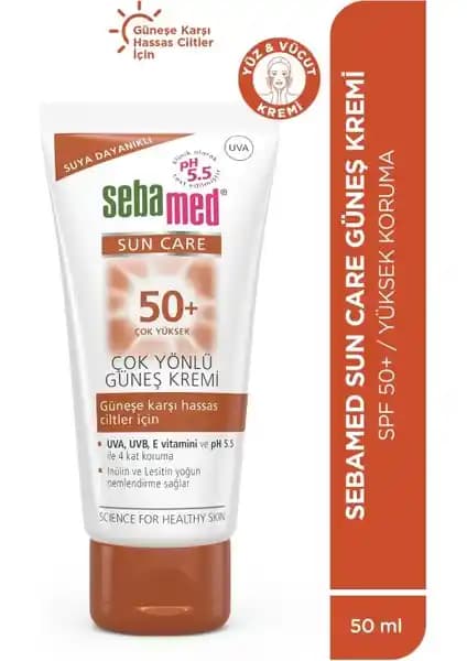 Sebamed Sun Care UVA UVB Filtresi ve E Vitamini İçeren Yüksek Koruma Güneş Kremi 50 SPF