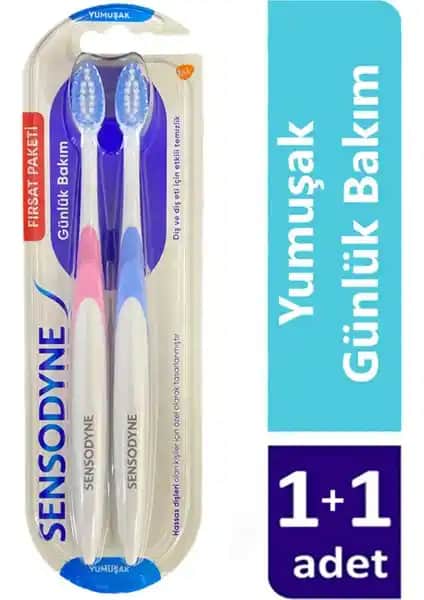Sensodyne Günlük Bakım Diş Fırçası 1+1 Paket Hassas Dişler İçin Güvenilir Temizlik Çözümü