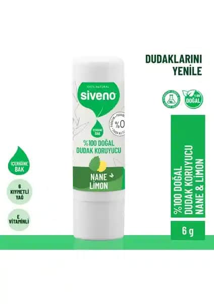 Siveno Doğal Dudak Koruyucu Nane & Limon Lip Balm ile Sağlıklı ve Parlak Dudaklar