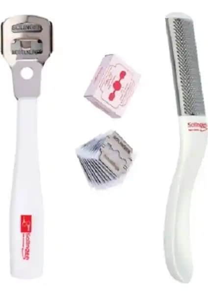 Solingen Ayak Bakım Seti Raspa Jilet ve Törpü ile Pürüzsüz ve Sağlıklı Ayaklar