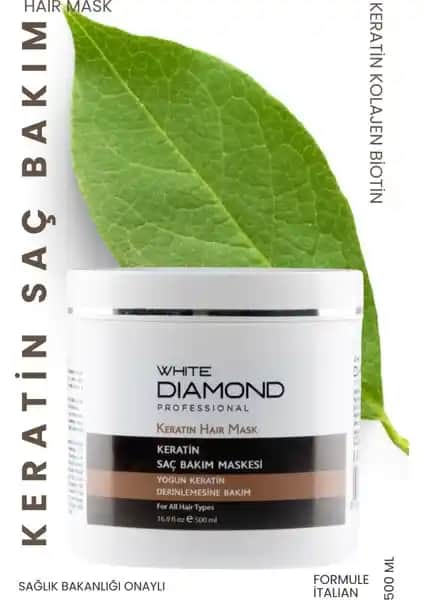 White Diamond Keratin Saç Maskesi ile Derinlemesine Saç Bakımı ve Canlandırıcı Etki