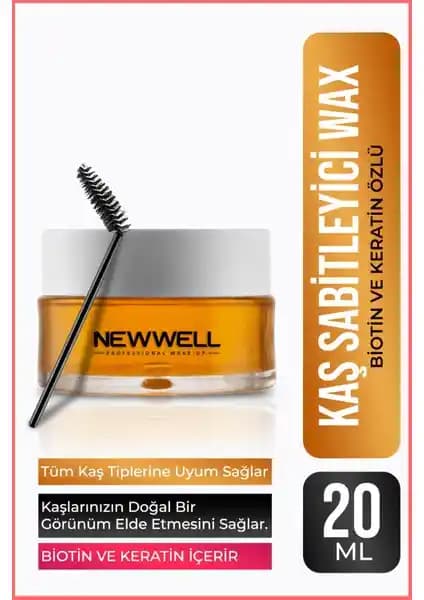 Yeni Well Kaş Sabitleyici Wax 20 Gr: Doğal ve Güçlü Kaş Sabitleme ve Şekillendirme Ürünü