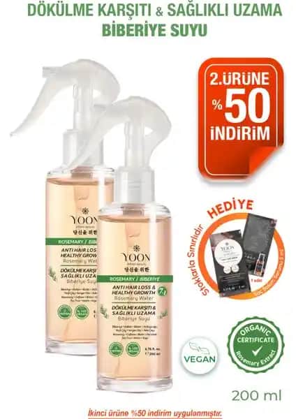 Yoon 2'li Biberiyeli Saç Bakım Seti Saç Dökülmesini Önler ve Hızlı Uzama Destekler