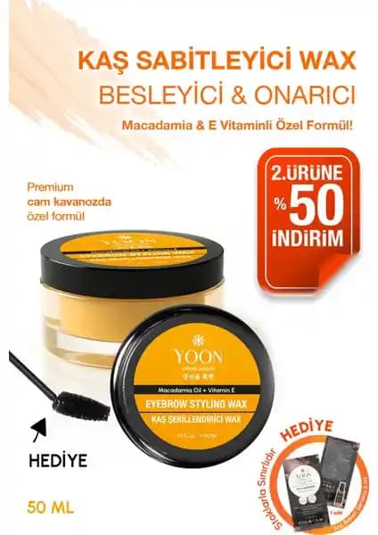 Yoon Kaş Sabitleyici Wax Macadamia Yağı ve E Vitamini ile Doğal Kaş Bakımı