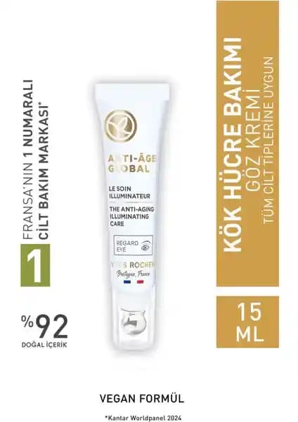 Yves Rocher Bitkisel Göz Kremi Kafein ve Vitamin E ile Göz Çevresi Canlandırıcı Etki